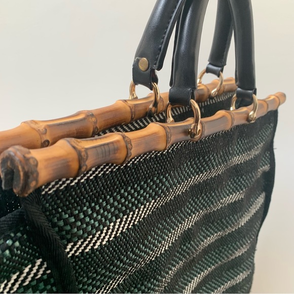 022 - Zara Woven Bag Bamboo Handles - Picture 7 of 9